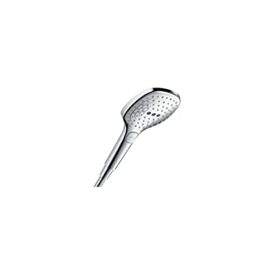 Image of hansgrohe Raindance Select E shower head, hand square (120 x 120 mm) with 3 sprays, anti limescale function, chrome, 26520000