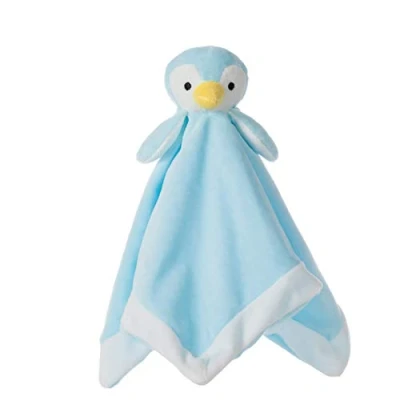 Image of Apricot Lamb Luxury Snuggle Plush Cute Penguin Infant Stuffed Animals Security Blanket Nursery Character (Blue Penguin, 14 Inches)