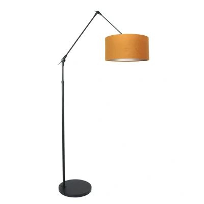 Image of Prestige Chic Floor Lamp with Shade Matte Black, Gold