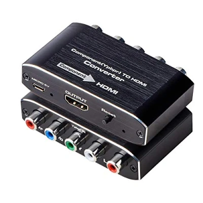 Image of Component to HDMI, HDMI Converter, YPbPr Converter Supports Video Audio V1.4 for DVD PSP Xbox 360 PS2 Nintendo HDTV Monitor and Projector (Black)