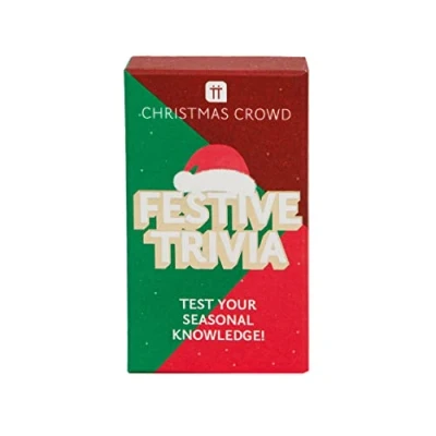 Image of Talking Tables Christmas Trivia Game Xmas Quiz Questions, Fun Table Games for Families, Kids, Adults, Stocking Filler, Gifts Him or Her,Red,CCROWD FESTIVETRIV