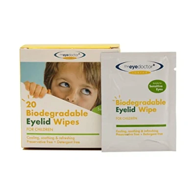 Image of The Eye Doctor Junior Eyelid Wipes 20x Individually Wrapped Kids Lid Cleansing Daily Hygiene &amp; Dry Relief Suitable for Children&#039;s Sensitive Eyes