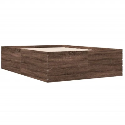 Image of vidaXL Bed Frame without Mattress Brown Oak 120x200 cm