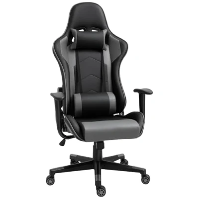 Image of Vinsetto Gaming Chair, Computer Desk Racing Chair with Adjustable Height, Head Pillow and Lumbar Support for Adults, Black