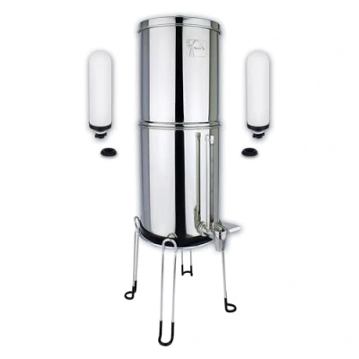 Image of NEWTON Premium Gravity Water Filter System with Heavy Metal &amp; Fluoride Removal 6L Capacity Complete 2X Candles, Stainless Steel Stand Sight Glass Tap