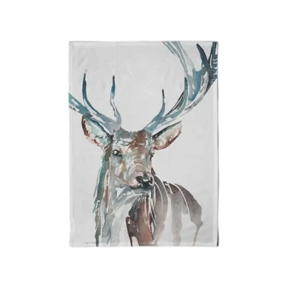 Image of Meg Hawkins Stag Watercolour Design Tea Towel