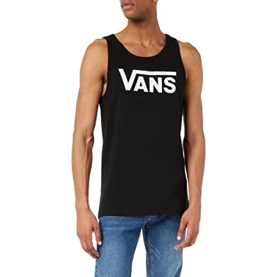Image of Vans Men&#039;s Classic Tank Sleeveless Kniited Top, Black (Black/White), Small