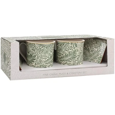 Image of The Leonardo Collection Larkspur Mug &amp; Coaster Set Lovely Gifts for Women Men Designed by William Morris Coasters All Modern Kitchen Offices