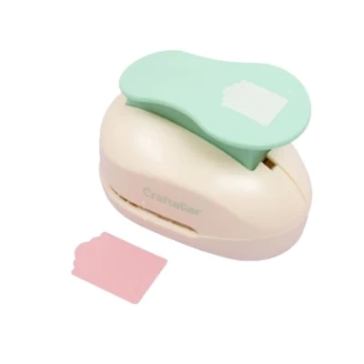 Image of Craftelier Label Punch with Scalloped Special for Scrapbooking and Crafts Push Lever Tags on Paper Card