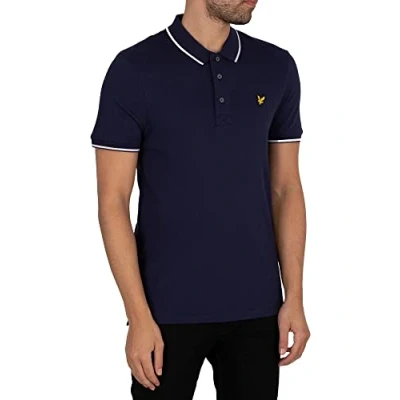 Image of Lyle &amp; Scott Tipped Polo shirt, Men&#039;s, Size: Medium, Navy/white