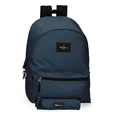 Image of Pepe Jeans Aris Laptop Backpack 15,6&quot; + School Pencil Case Blue 31x44x17,5 cms Polyester 0 23.87L