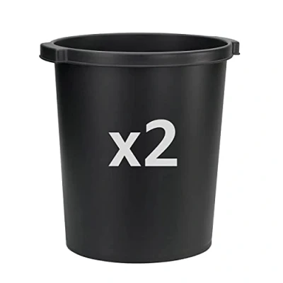 Image of Jalema Re Solution Round Stackable Wastepaper Bin with Handles, 320mm x 275mm, 15 litres, Black Multipack of 2