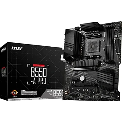 Image of MSI B550 A PRO Motherboard ATX Supports AMD Ryzen 3rd Gen Processors, AM4, DDR4 Boost (4400MHz/OC), 1 x PCIe 4.0/3.0 x16, 3.0/3.0 M.2 Gen4 x4, Gen3 HDMI, Gigabit LAN