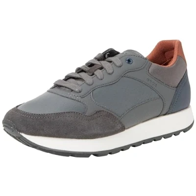 Image of Geox Men&#039;s U Vicenda D Sneaker, Anthracite Navy, 8 UK