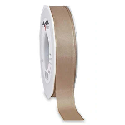 Image of Präsent Europa Taffeta Ribbon Taupe 25 mm Width, 50 m Length