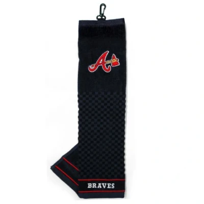 Image of Team Golf MLB Atlanta Braves Embroidered Towel Towel, Checkered Scrubber Design, Logo