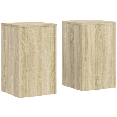 Image of vidaXL Plant Stands 2 pcs Sonoma Oak 30x30x50 cm Engineered wood