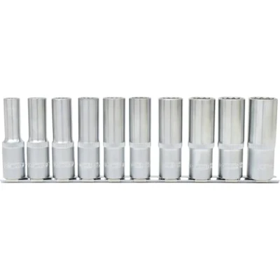 Image of KS Tools 917.1750 1/2&quot; 12 Point socket set, deep, 10 pcs
