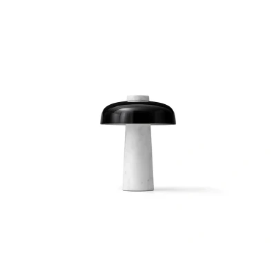 Image of Audo Copenhagen LED table lamp Reverse, black, marble, height 30cm