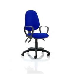 Image of Eclipse Plus III Lever Task Operator Chair Bespoke with Loop Arms In Stevia Blue