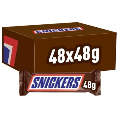 Image of Snickers, Caramel &amp; Peanuts Bulk Chocolate Box, Milk Bars Case 48 x 48g