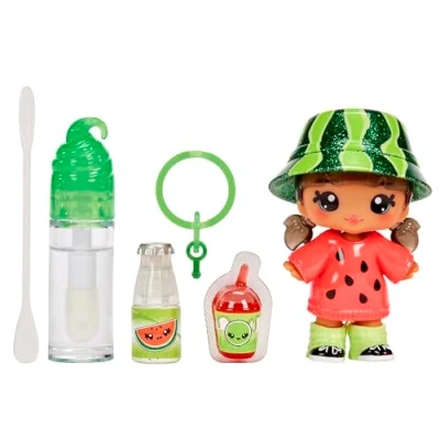 Image of YUMMILAND Lipgloss Doll Maya Watermelon Scented Character with DIY Kit Suitable for Kids Ages 4+