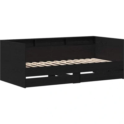 Image of vidaXL Black oak Daybed with Drawers Engineered wood