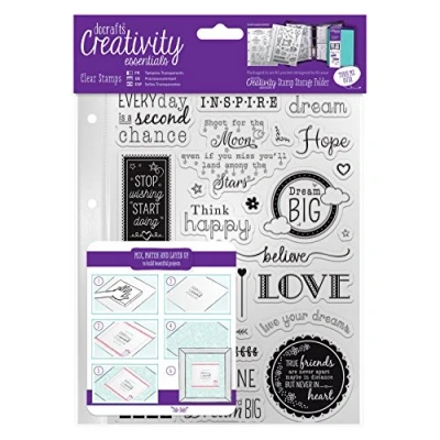 Image of Creativity Essentials &quot;Inspirational Sentiments&quot; Stamp Set, Clear, A5, 31 Piece