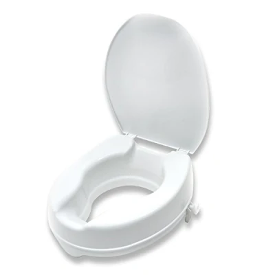 Image of Ability Superstore 4 inch White Balmoral Raised Toilet Seat with Lid