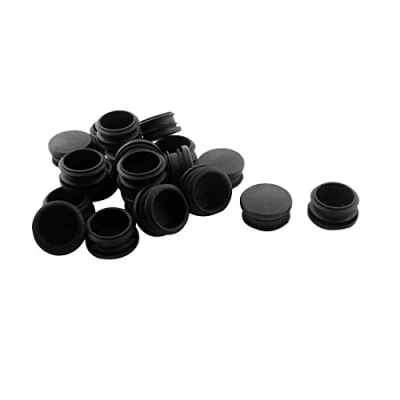 Image of sourcingmap Round Table Chair Leg Tube Pipe Insert End Cap 30mm Dia 20pcs Black