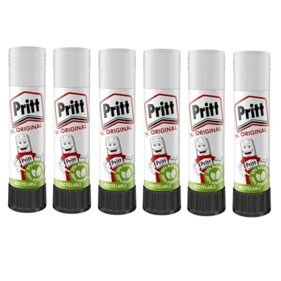 Image of ORNACH® Glue Stick Pritt Craft Sticks for School Safe Friendly Kids Multipack 97% Natural Strong Hold School, Offices 11g Pack of 6