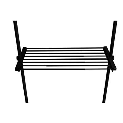 Image of WENKO Herkules shelf for the adjustable telescopic system walk in wardrobes, made of sturdy steel including brackets plastic, (W x H D): 73120 4 42.5 cm, black