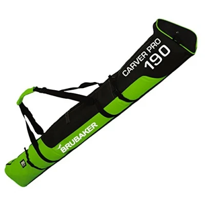 Image of BRUBAKER &#039;Carver Pro 2.0&#039; Padded Ski Bag Yellowgreen Black 170 cm / 66 7/8&quot;