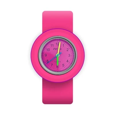 Image of HSW Slap on Silicone Quartz Watch Number Fashion Sports Bracelet for Child Boy Girl Lady Woman Man Unisex Snap Children Watches, Pink red, S, Strap, Strap