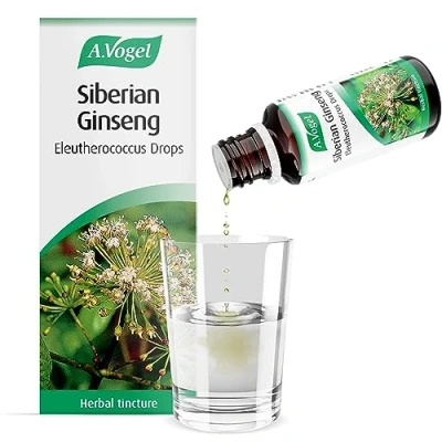 Image of A.Vogel Siberian Ginseng Eleutherococcus Drops Herbal Food Supplement Made from Root Suitable for Vegans 50ml