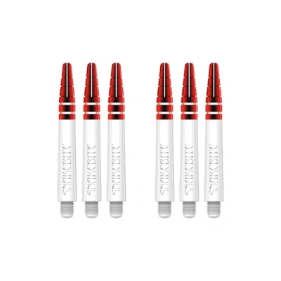 Image of Red DRAGON Peter Wright Snakebite Nitrotech Intermediate White and stems 2 sets per pack (6 in total)