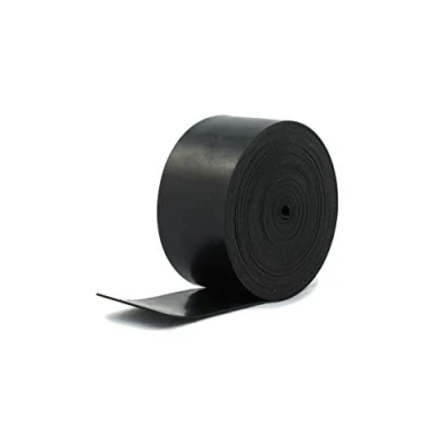 Image of Solid Neoprene Black Rubber Strip 40mm wide x 2mm thick 5m long