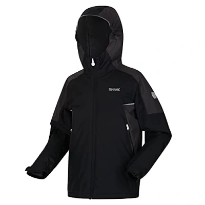 Image of Regatta Kids Waterproof Hydrafort Thermoguard Hurdle IV Jacket Black/Ash,7 Years