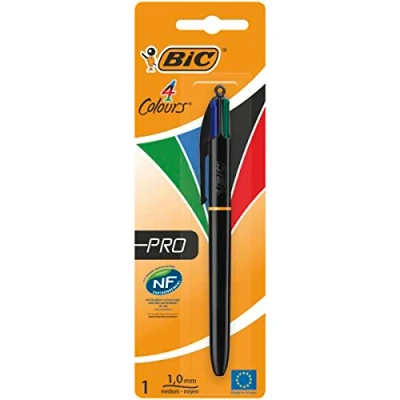 Image of BIC 4 Colours Pro Ballpoint Pen in Blister Pack
