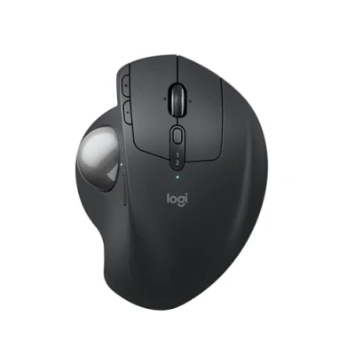 Image of Logitech MX Ergo S Advanced Wireless Trackball Mouse, USB C Rechargeable Ergonomic Mouse With Bluetooth and Encrypted Dongle, 6 Programmable Buttons, for PC/Mac Graphite