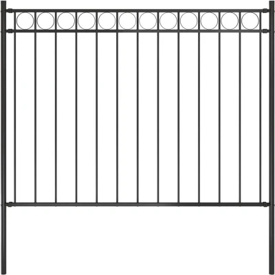 Image of vidaXL Garden Fence Steel 1.7x1 m Black