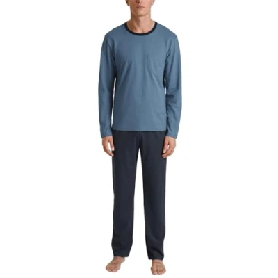 Image of CALIDA Men&#039;s Relax Essentials Pajama Set, Coronet Blue, 52 54