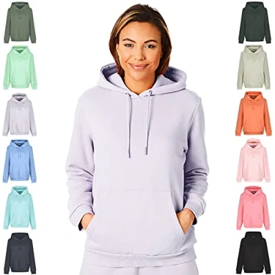 Image of Light &amp; Shade Women&#039;s and Ladies Soft Touch Hoody Loungewear Hoodie Hooded Sweatshirt Top, Lavender, L UK