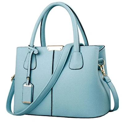 Image of FiveloveTwo Women Classy Satchel Handbag Tote Purse Handle Bag Shoulder Lightblue
