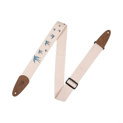 Image of Levy&#039;s Leathers 2&quot; Cotton Guitar Strap with Decorative Print and Suede Ends. Tri glide adjustable to 65&quot; (MC8U 006)