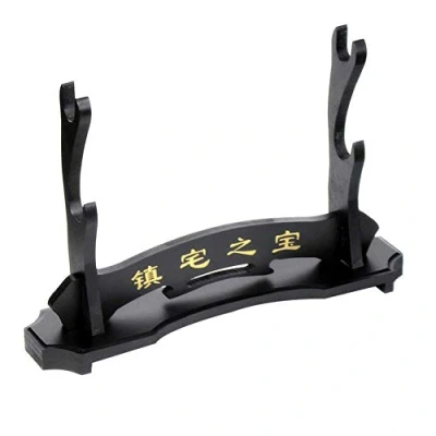 Image of SHULI Japanese Samurai Sword Holder Katana Knife Wakizashi Tanto Stand Table Display 2 Layer