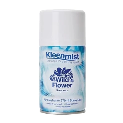 Image of KleenMist Aerosol Air Freshener Refill 270 mL Pack of 12 (Wild Flower)