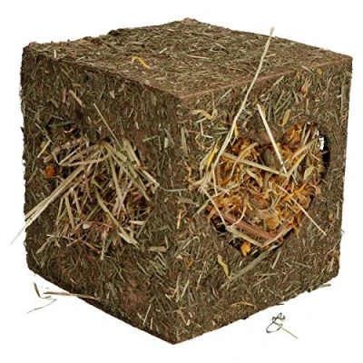 Image of AB Tools Small Animal Guinea, Rabbits Boredom Breaker Large Hay Cube 20x20x20cm