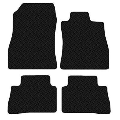 Image of Carsio Car Mats 4pc Set For Nissan Juke 2010 Onwards Tailored Fit Rubber Floor Mat Complete Accessory Black Custom Fitted Anti Slip Backing, Heavy Duty &amp; Waterproof