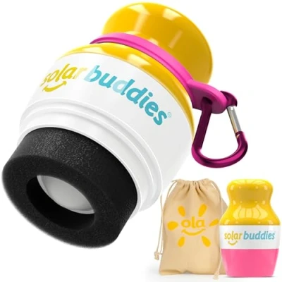 Image of Pink Bag Bundle Solar Buddies Refillable Roll On Sunscreen Suncream Applicator With Carabina Clip For Families, Kids, Adults, Travel set
